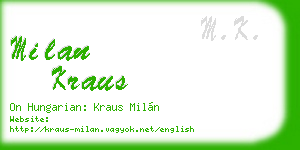 milan kraus business card