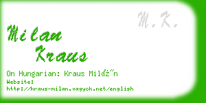 milan kraus business card